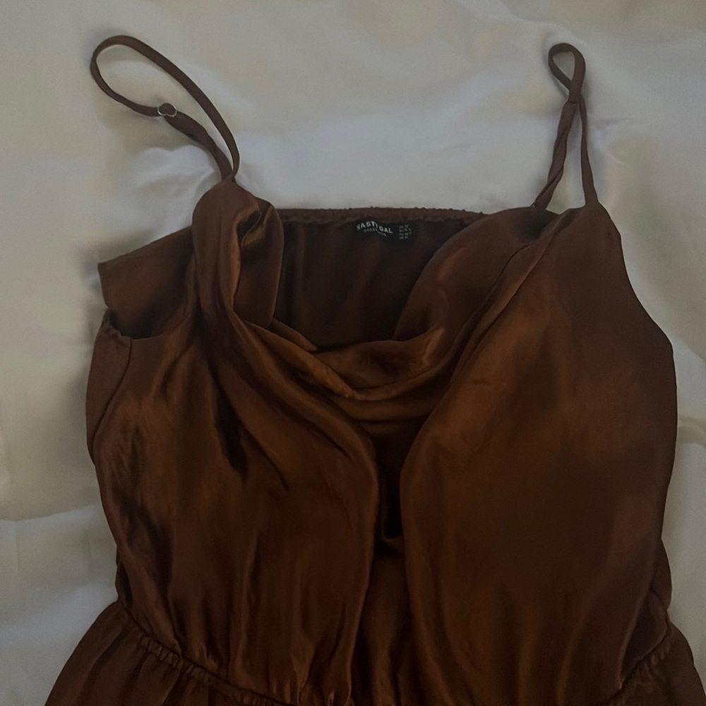 Women’s satin brown dress